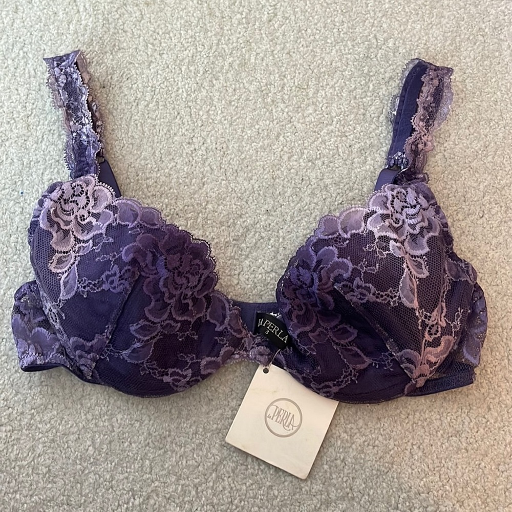 La Perla Violet Floral Lace Bra